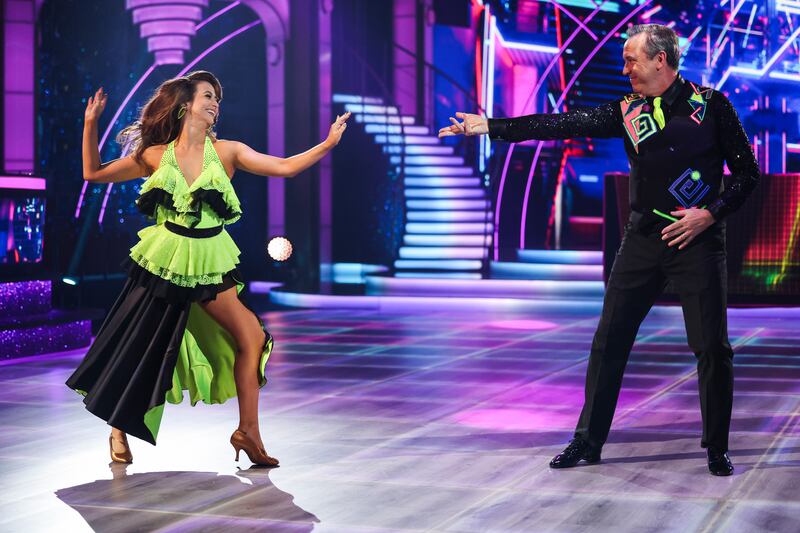 Chef Kevin Dundon with his dance partner Rebecca Scott during Dancing with the Stars. Photograph: Kyran O’Brien/kobpix 