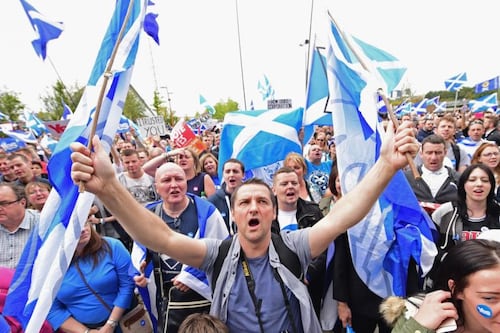 Thousands of Scottish independence supporters take to the streets