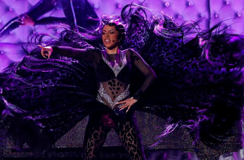 Cardi B performs at the 2019 Grammys ceremony. Photograph: Mike Blake/Reuters