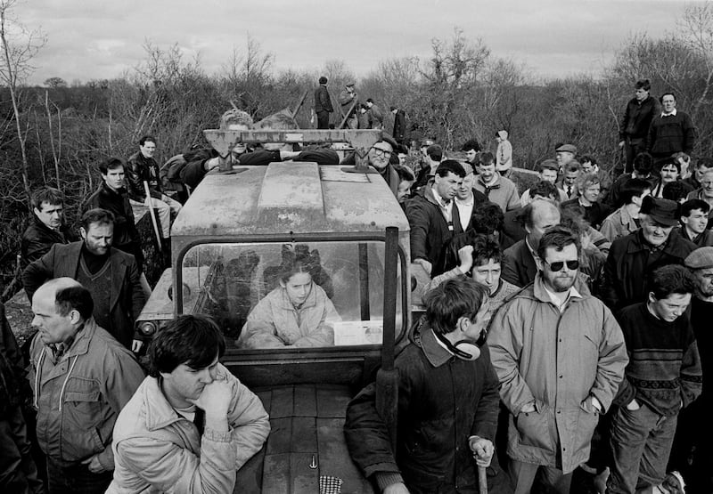 Reopening of the border crossing on the Leitrim-Fermanagh Border, 1993. Photograph: Tony O’Shea