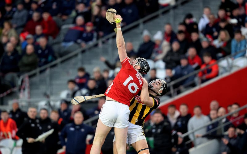 Cork's Damien Cahalane and Kilkenny's Harry Shine. Photograph: Bryan Keane/Inpho