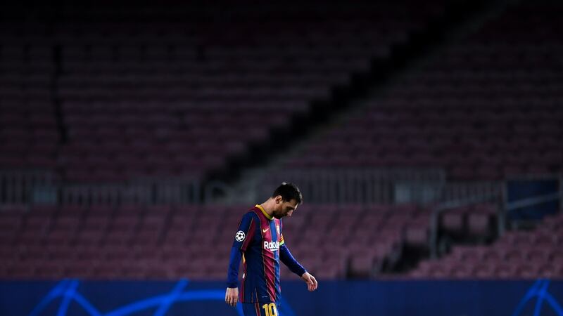 Lionel Messi and Barcelona have fallen to some heavy recent defeats in Europe, including against PSG in the Champions League last-16. Photograph: David Ramos/Getty