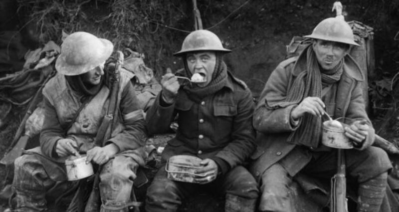 Soldiers photographed during the battle of the Somme.