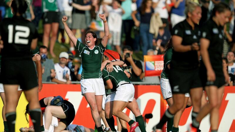 Nora Stapleton celebrates at the final whistle in 2014. Photograph: Inpho