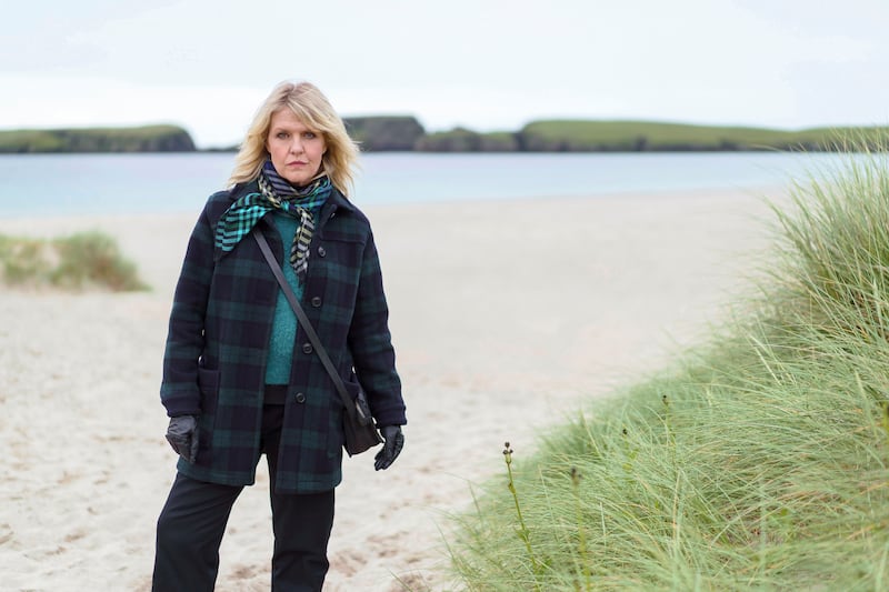 DI Ruth Calder (Ashley Jensen) in Shetland. Photograph: Jamie Simpson/Silverprint Films/BBC