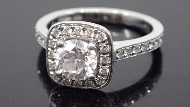 Halo diamond ring €2,500-€3,500, John Weldon