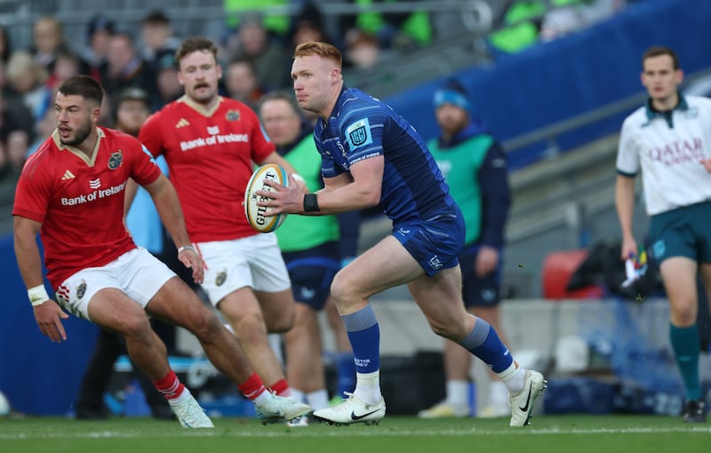 Leinster’s Ciarán Frawley may well be rested this weekend, having started the province’s last two games at 10. Photograph: Billy Stickland/Inpho