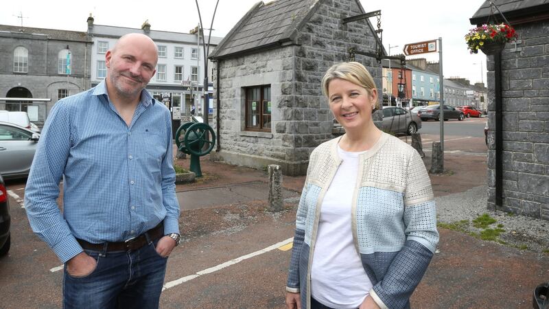 Peter Minihane, co-owner of Super Valu in Gort, and his wife Fiona 0’Driscoll, Burren Lowlands committee member. Photograph: Joe O’Shaughnessy