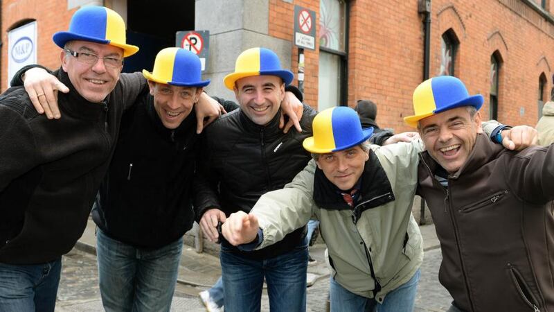 Clermont supporters in Temple Bar, Dublin, yesterday. Photograph: David Sleator