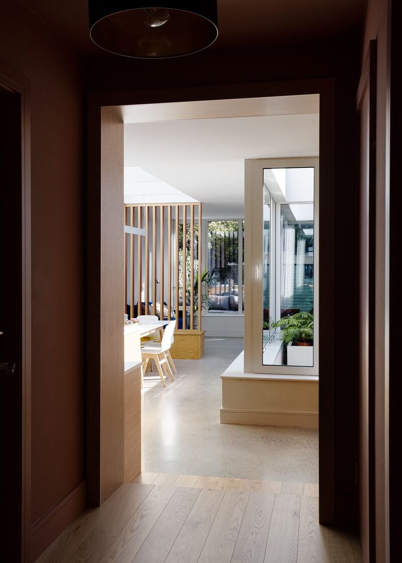 'When you open the front door, your eye travels through the hall, through the glass-framed courtyard and right into the back garden.' Photograph: Aisling McCoy