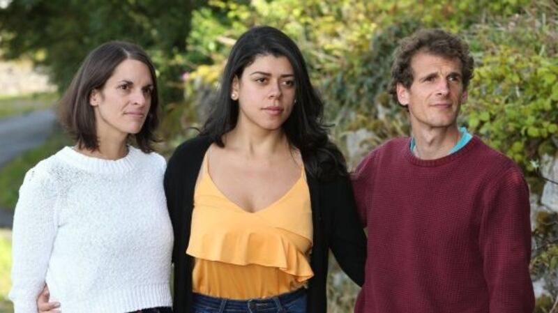 Paloma Aparecida Silva-Carvalho with Karin and Jorg Muller at their home near Moycullen. Photograph: Joe O’Shaughnessy.