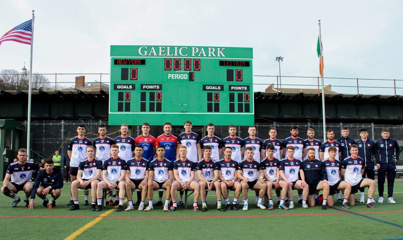 The New York team at their home grounds of Gaelic Park. Photograph:
Sharon Redican/Inpho