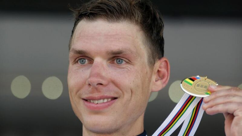 Nicolas Roche of Ireland in action during the elite men’s time trial at the road cycling world championships in Florence, Italy, where he finished 13th. Photograph:  Bryn Lennon/Getty Images