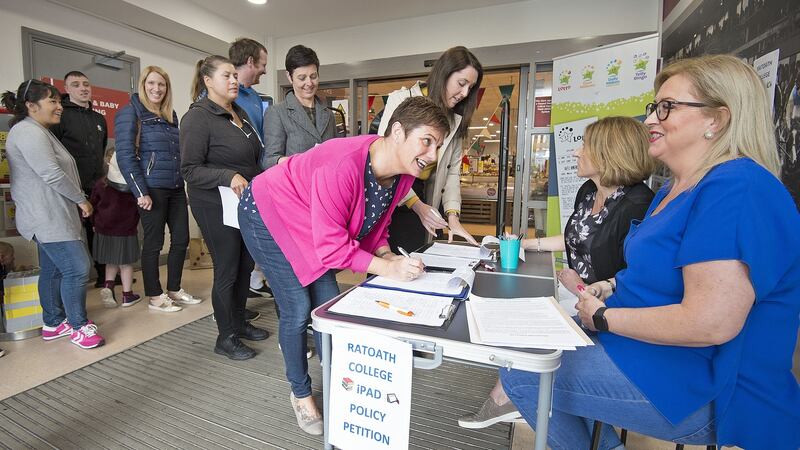 A petition to review Ratoath College’s iPad-only policy organised by a concerned parents’ group attracted hundreds of signatures. Photograph: Dave Meehan