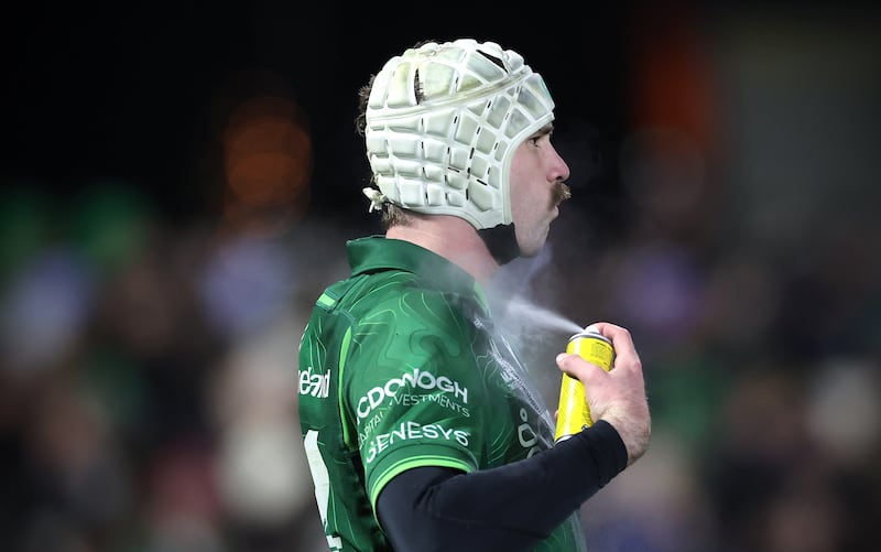 Connacht’s Mack Hansen: probably not thrilled about taking a media training session run by Bundee Aki. Photograph: James Crombie/Inpho