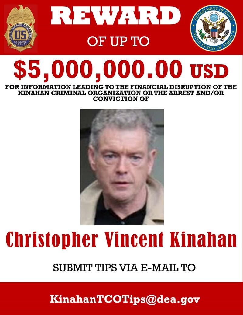 US issued wanted posters of Kinahans, featuring Christy Kinahan