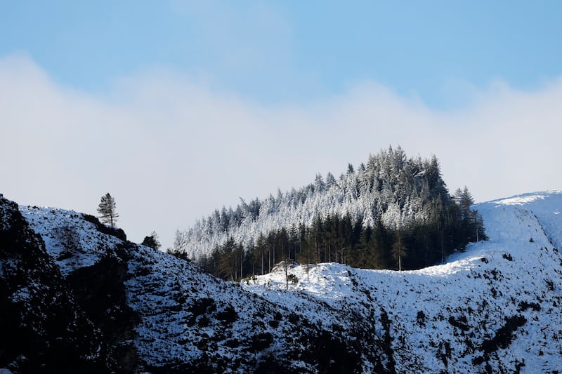 A snowy scene above the upper lake, Glendalough, Co Wicklow.  Photograph: Nick Bradshaw/The Irish Times