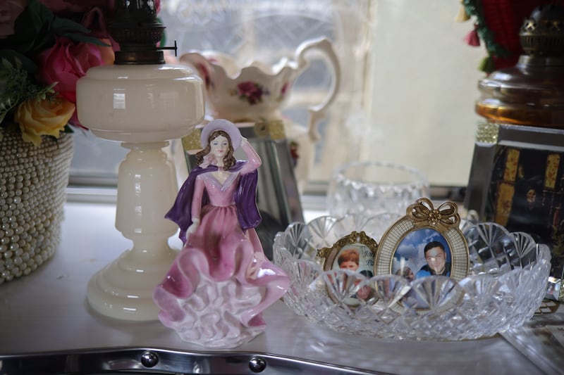 Some of Chrissy Donoghue Ward’s memorabilia in her caravan in north Dublin. Photograph: Chris Maddaloni

