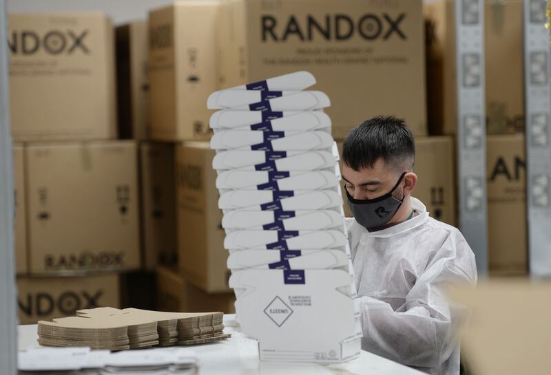 Production of the Randox testing kit for Covid-19. Photograph: Alan Betson