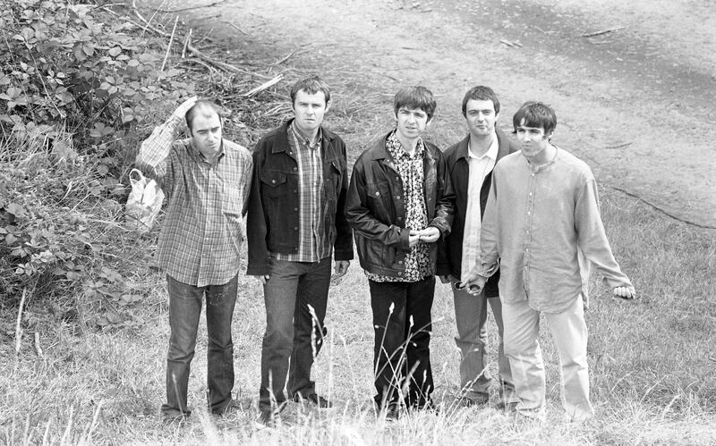 Slane Castle: Oasis before their 1995 performance. Photograph: INM/Getty