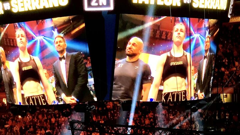 Simply  the best: Mark O’Toole was at Madison Square Garden to record Bray woman Katie Taylor’s boxing victory