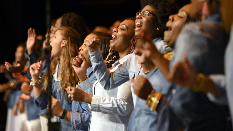 Pharrell Williams goes in search of great vloices in Voices of Fire. Photograph: Anthony Platt/Netflix