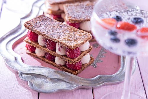 Raspberry ripple mille-feuille