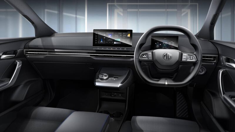 The MG4 boasts touchscreen displays and driving aids you'd expect on more expensive models. Photograph: PA