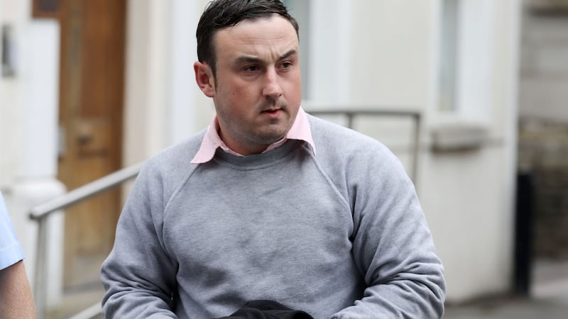 Aaron Brady leaving Dundalk Court House. Photograph: Collins