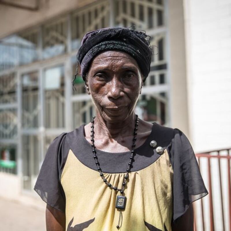 Balu Kanu: said she used to be a businesswoman, but now she begs to survive. Photograph: Sally Hayden.