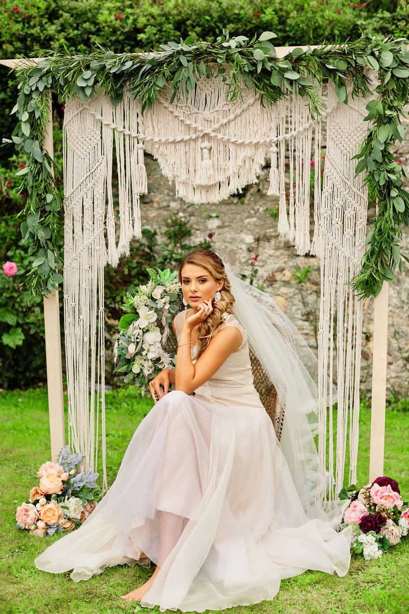 Fiona Cooke Macrame backdrop. Photograph: Magda Lukas