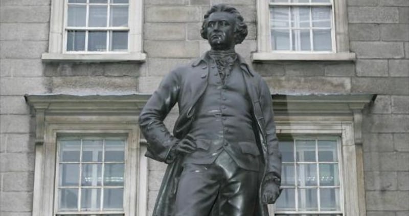 Statue of Edmund Burke at Trinity College Dublin. Photograph: Brenda Fitzsimons