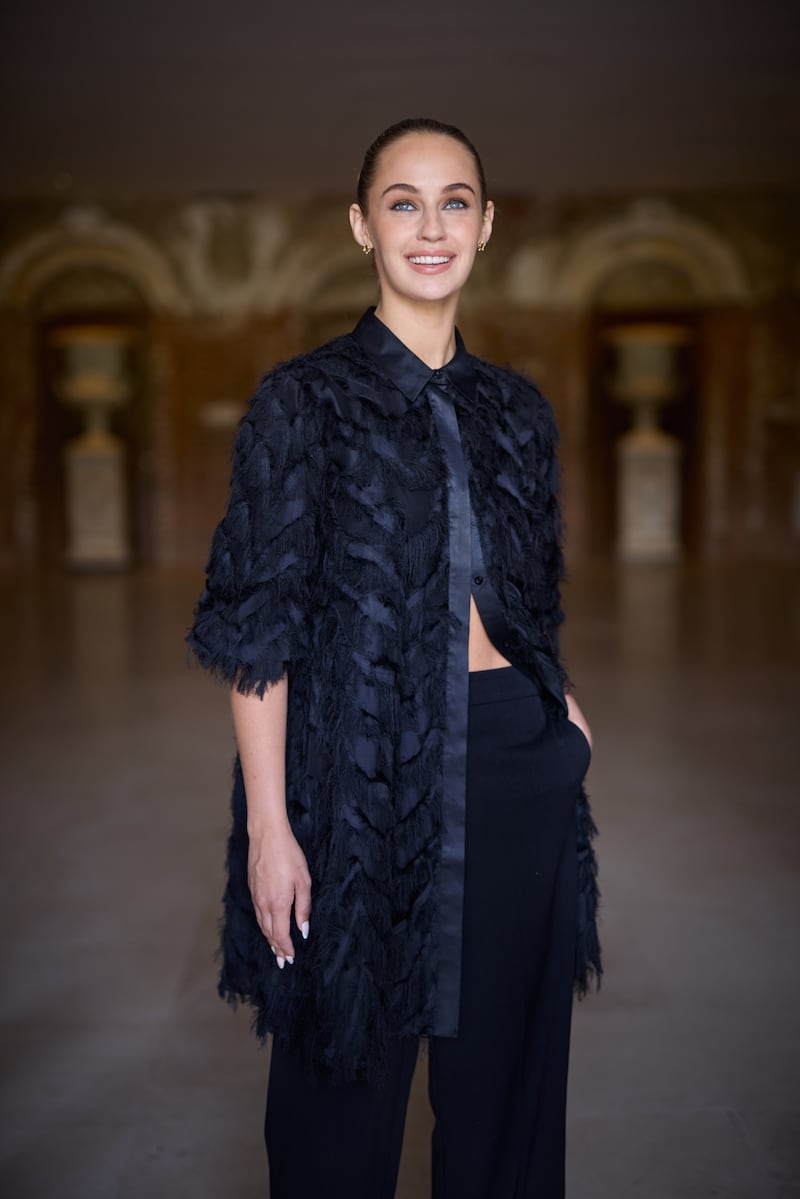 Black fringed dress and wide-leg black trousers, both €89.99 at Avoca. Photograph: Barry McCall