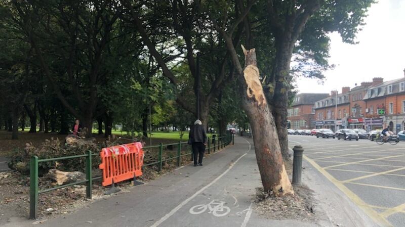 The scene of the crash in Fairview, north Dublin.