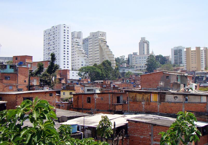 The Paraisópolis favela is home to nearly 100,000 people. Photograph: M. Lourdes Siracuza Cappi/Getty Images