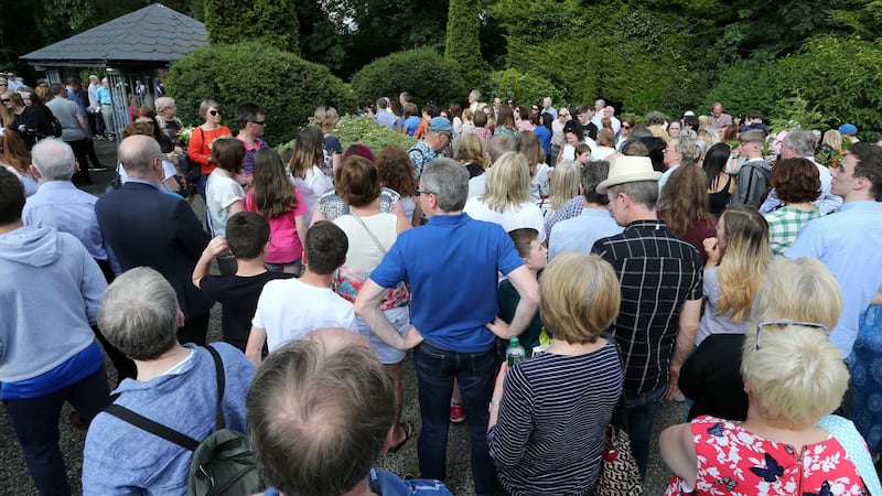 A tree has been  planted and a bench and plaque unveiled by Patric and Geraldine Kriégel in memory of their late daughter Ana Kriégel, in the grounds of the Leixlip Manor Hotel. Photograph: Crispin Rodwell