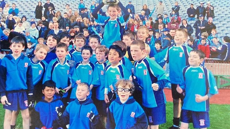 Keegan captaining  St Mary’s boys national school to a Cumann na mBunscol final in Croke Park