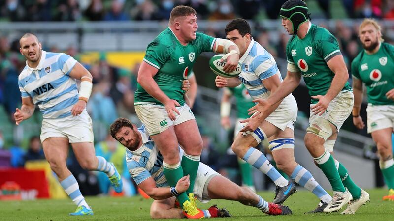 Tadhg Furlong’s handling shone again. Photograph: James Crombie/Inpho