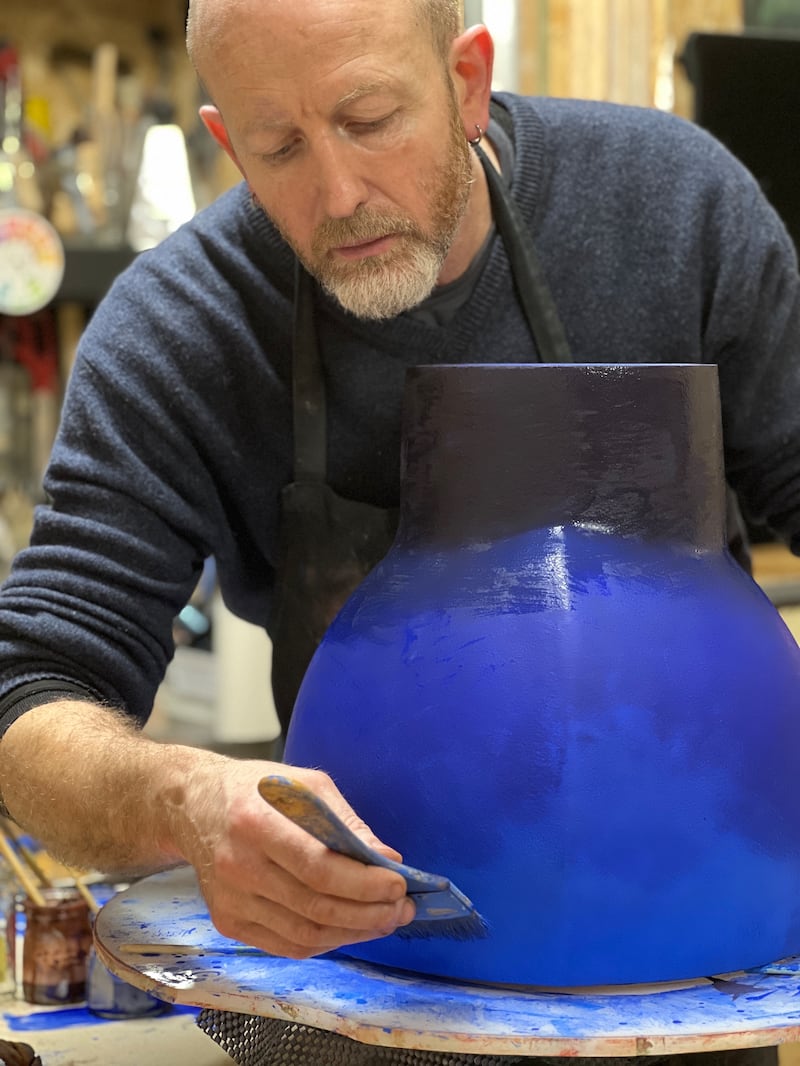 Noel Donnellan building one of his vessels his Co Limerick studio.