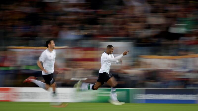 Wijnaldum celebrates scoring Liverpool’s second goal. Photo: Max Rossi/Reuters