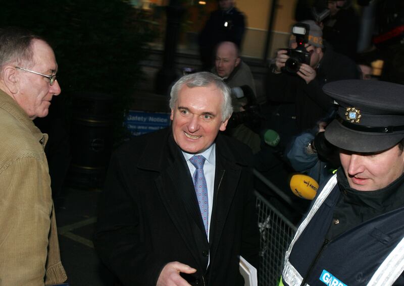 Bertie Ahern departs after giving evidence at the Mahon Tribunal in December 2007. Photograph: Frank Miller