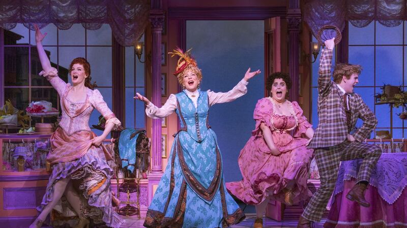 A Hello, Dolly! ensemble, including Bette Midler and Beanie Feldstein. Photograph: Sara Krulwich/The New York Times