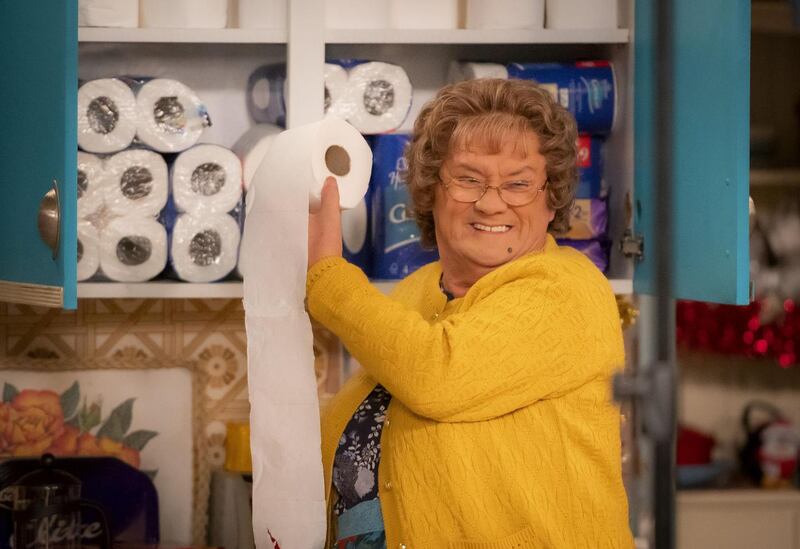 A double dose of Brendan O’Carroll as Mrs Brown. Photograph: BBC/Alan Peebles