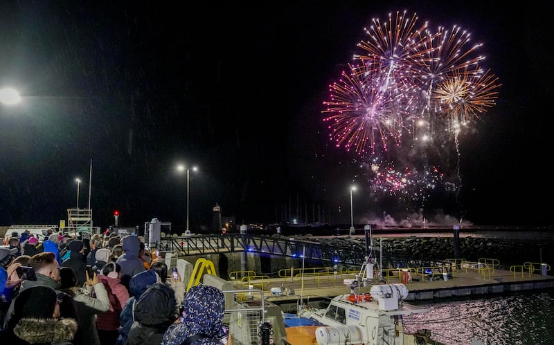 The NYF Dublin fireworks in Howth harbour. Photograph: Allen Kiely