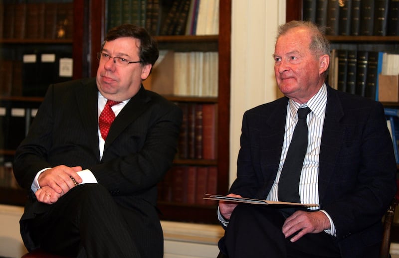 Then taoiseach Brian Cowen at the launch of the book Judging Lemass by Tom Garvin at the Royal Irish Academy in Dublin. Photograph: Eric Luke