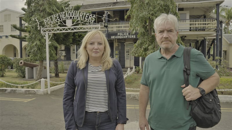 Journalists Allison Morris and Darragh MacIntyre in Murder in Paradise. Photograph: BBC NI