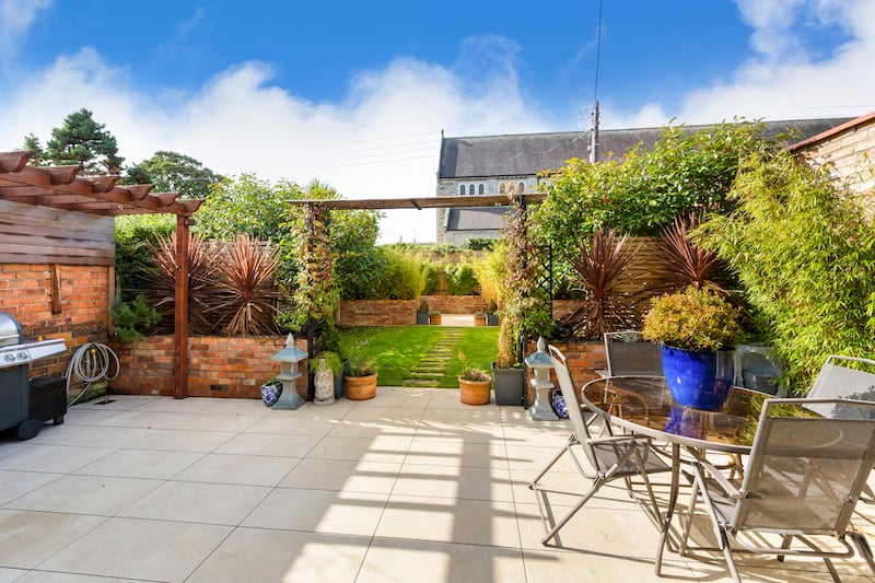 Garden with Indian sandstone patio