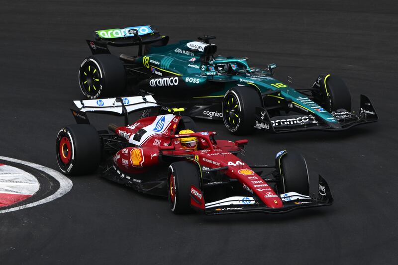 Lewis Hamilton of Great Britain driving Ferrari in Shanghai. Photograph: Clive Mason/Getty