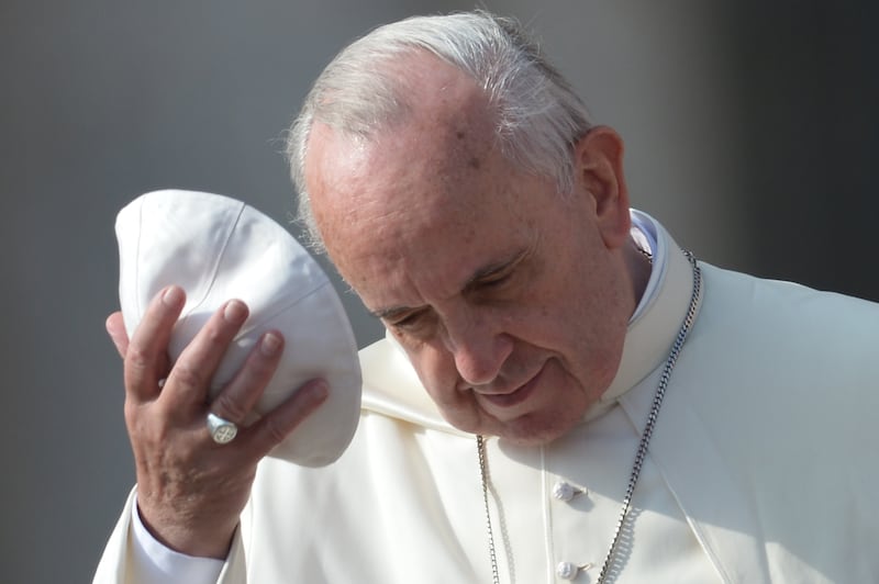 Pope Francis: Greed is an 'an idolatry that kills'. Photograph: Gabriel Bouys/AFP via Getty Images