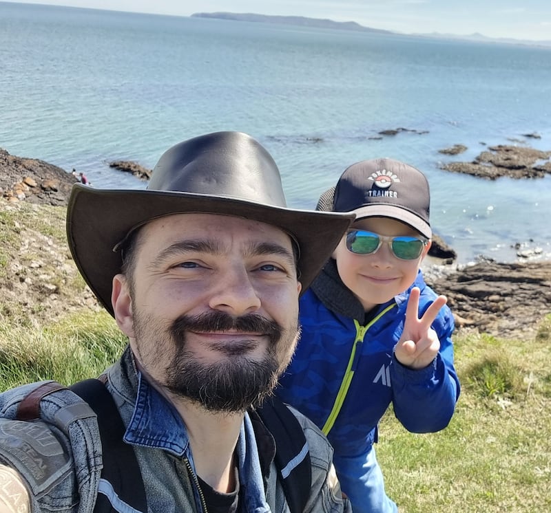 Marius Pieniazek with his son Andy